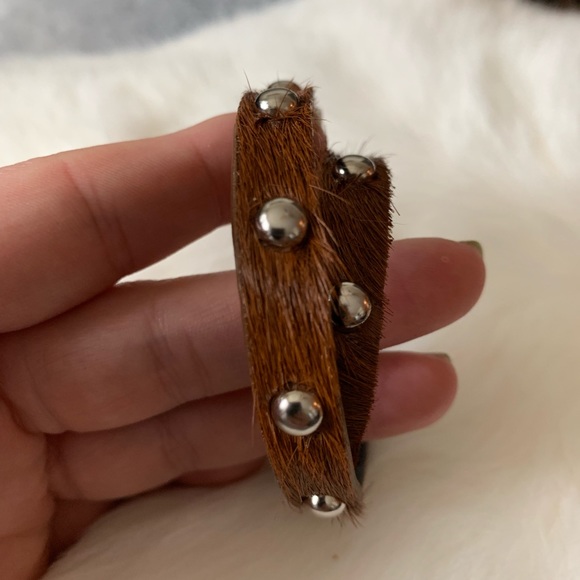 NWT • brown hair on hide double wrap bracelet - Picture 4 of 5